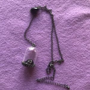 Gothic Glass Bulb Skull Necklace
